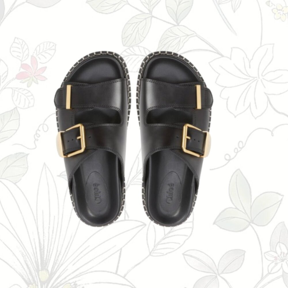 Chloé Rebecca Slide Sandal- Black size 36 - Picture 1 of 14